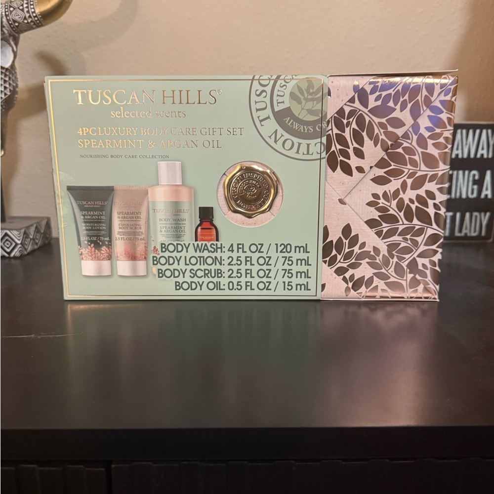 Spearmint & Argan Oil Luxury Body Care Gift Set - Green